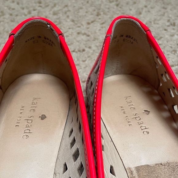 Kate Spade Vibrant Red and Beige Flats - Picture 7 of 9